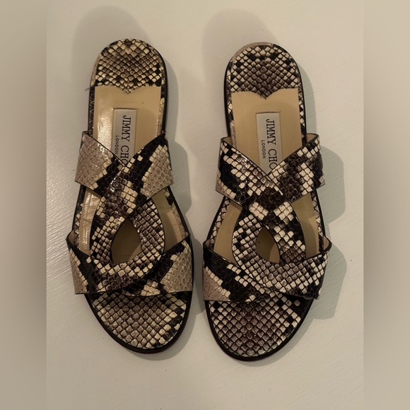 Jimmy Choo Shoes - Jimmy Choo Atia snake-effect flat sandal